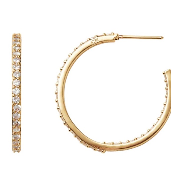 EUC Crystal Haze From The Block Hoop Earrings - Picture 2 of 5